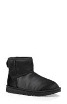 Women's Ugg Classic Mini Genuine Shearling Lined Satin Boot M - Black