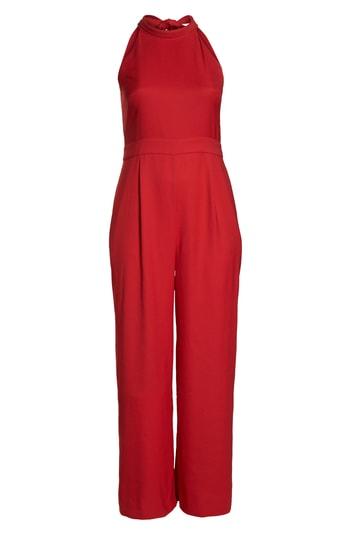 Petite Women's Chelsea28 Tie Back Jumpsuit P - Red