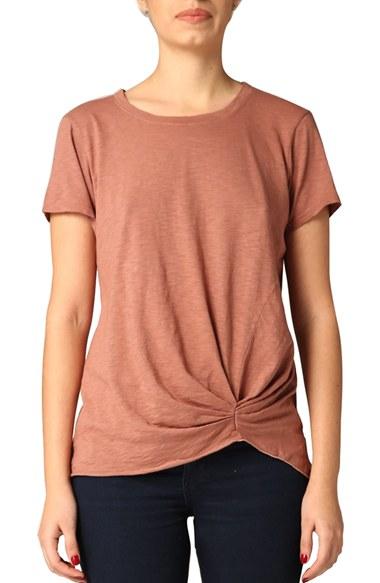 Women's Michael Stars Pleat Front Crewneck Tee