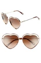 Women's Chloe Poppy Love Heart Sunglasses - Havana Brown
