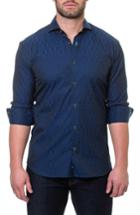 Men's Maceoo Wall Street Abc Blue Slim Fit Sport Shirt (m) - Blue