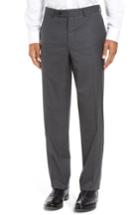 Men's David Donahue Ryan Fit Wool Trousers, Size 42r - Black