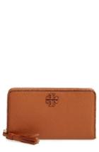 Women's Tory Burch Continental Leather Wallet - Brown