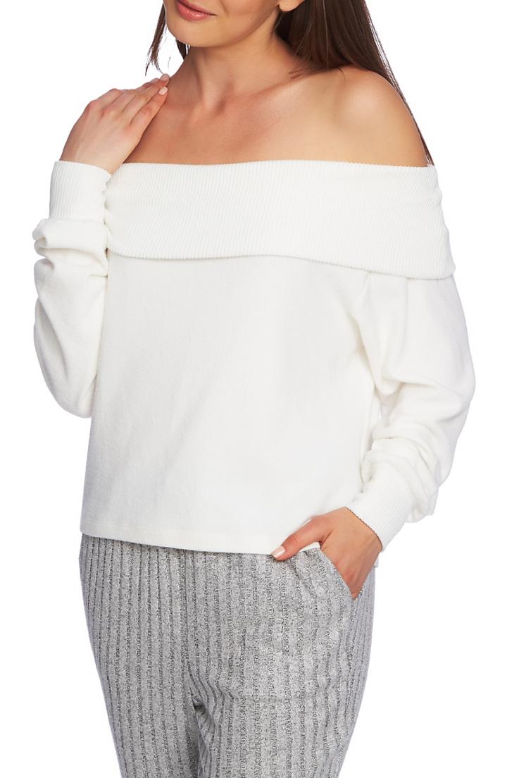 Women's 1.state Foldover Off Shoulder Top - White