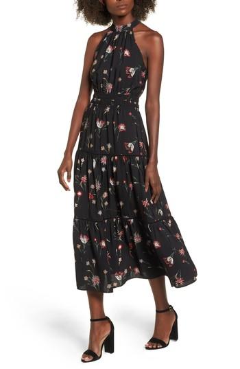 Women's Lost + Wander Fleur Halter Midi Dress - Black