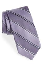 Men's Calibrate Williard Stripe Silk Tie, Size - Purple