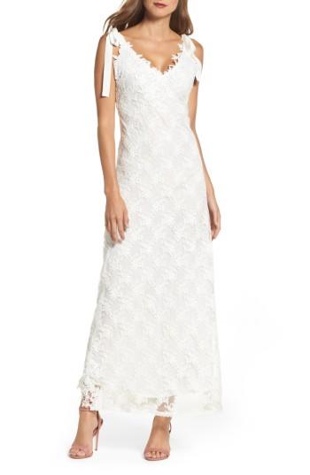Women's Foxiedox August Shoulder Tie Lace Maxi Dress - Ivory