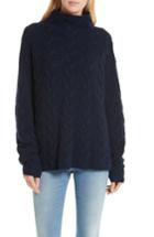 Women's Nordstrom Signature Cable Cashmere Knit Sweater - Blue
