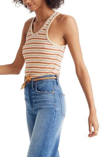 Women's Madewell Ribbed U-neck Tank Top, Size - Orange