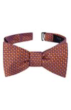 Men's Ted Baker London Parquet Square Silk Bow Tie, Size - Orange