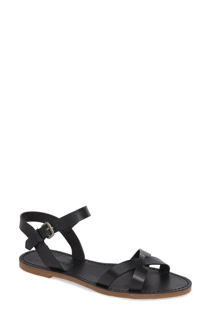 Women's Madewell Boardwalk Quarter Strap Sandal .5 M - Black