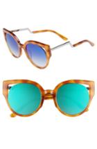 Women's Diff Penny 55mm Cat Eye Sunglasses - Honey Tortoise/ Blue