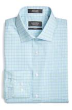 Men's Nordstrom Men's Shop Trim Fit Check Dress Shirt 32/33 - Green