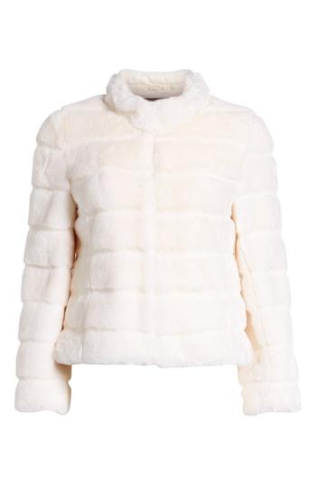 Women's Kristen Blake Faux Fur Quilted Jacket - Ivory