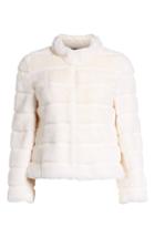 Women's Kristen Blake Faux Fur Quilted Jacket - Ivory