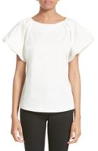 Women's Armani Collezioni Stretch Cotton Puff Sleeve Blouse Us / 42 It - White
