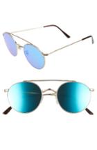 Women's Spektre Caligola 50mm Aviator Sunglasses - Matte Gold/ Blue Mirror