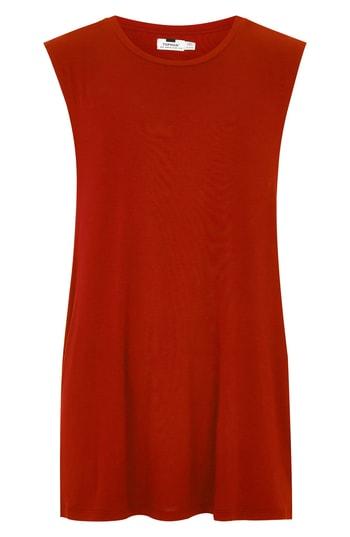 Men's Topman Saint Longline Tank - Red