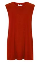 Men's Topman Saint Longline Tank - Red