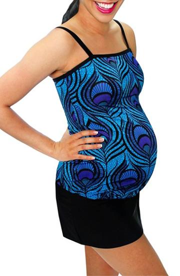 Women's Mermaid Maternity Bandeau Tankini Top - Pink