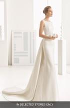 Women's Rosa Clara Navas Embellished Pique Column Gown With Train, Size In Store Only - Beige