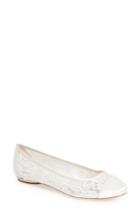 Women's Pink Paradox London 'sweetie' Lace Cap Toe Ballet Flat M - White