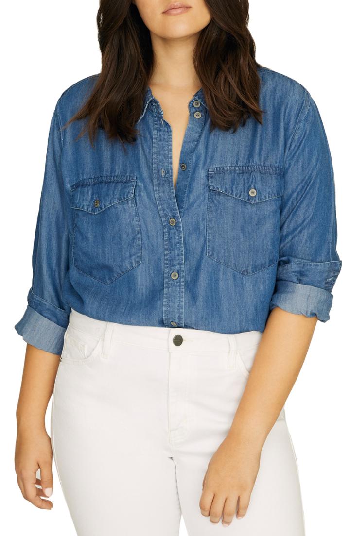 Women's Sanctuary Boyfriend For Life Denim Look Shirt