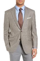 Men's Peter Millar Classic Fit Check Wool Sport Coat R - Beige