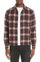 Men's John Elliott Wool Blend Flannel Shirt - Red