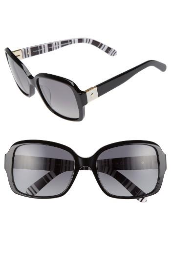 Women's Kate Spade New York Annor 54mm Polarized Sunglasses - Havana/ Stripe