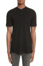 Men's The Kooples Short Sleeve Henley - Black