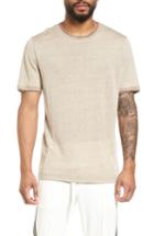 Men's Vince Slim Fit Tipped Linen T-shirt - Beige
