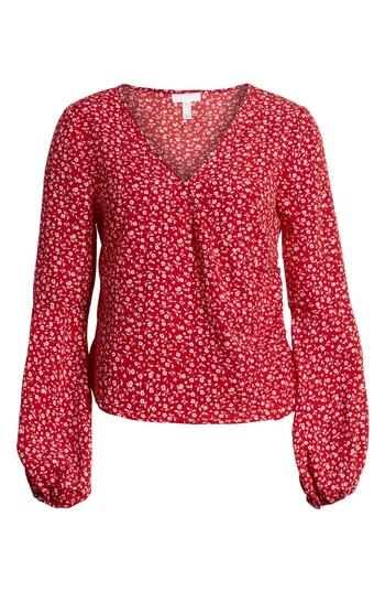 Women's Leith Surplice Blouse, Size - Red