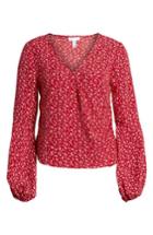 Women's Leith Surplice Blouse, Size - Red