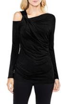 Women's Vince Camuto Asymmetrical Cold Shoulder Twist Front Top - Black