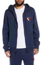 Men's True Religion Brand Jeans World Tour Foil Buddha Zip Front Hoodie - Blue