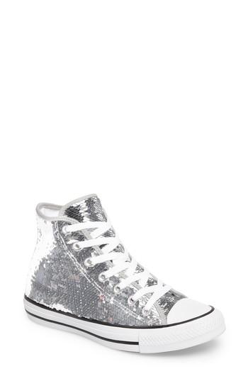 Women's Converse Chuck Taylor All Star Sequin High Top Sneaker M - Metallic
