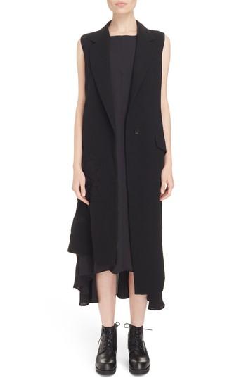 Women's Y's By Yohji Yamamoto Asymmetrical Vest - Black