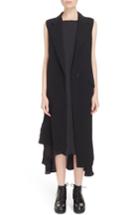 Women's Y's By Yohji Yamamoto Asymmetrical Vest - Black