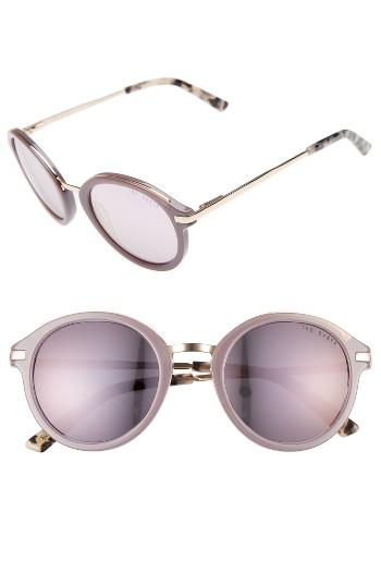 Women's Ted Baker London 49mm Round Sunglasses - Grey