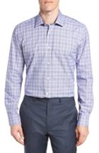 Men's Ted Baker London Royaltt Trim Fit Plaid Dress Shirt .5 - 32/33 - Purple