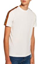 Men's Topman Velour Taped T-shirt - Ivory