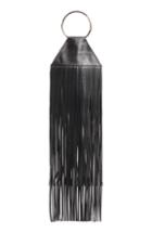 Kara Fringe Lambskin Ring Clutch - Black