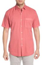 Men's Peter Millar Seaside Washed Cotton & Silk Sport Shirt - Red
