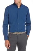 Men's 1901 Trim Fit Dot Print Sport Shirt, Size - Blue