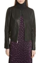 Women's Vince Collarless Leather Jacket - Black