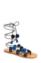Women's Bp. Laney Pompom Lace-up Sandal M - Blue
