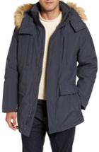Men's Marc New York Down Jacket With Faux Fur Trim - Grey