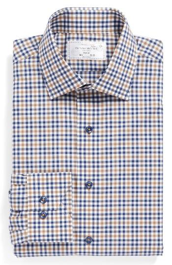Men's Lorenzo Uomo Trim Fit Check Dress Shirt .5 32/33 - Blue