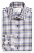 Men's Lorenzo Uomo Trim Fit Check Dress Shirt .5 32/33 - Blue